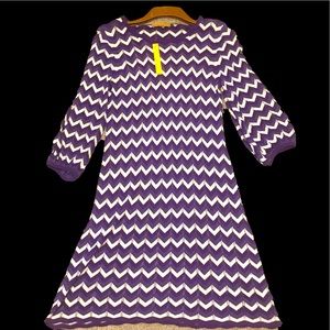 Alice+Olivia purple/blue chevron knit dress